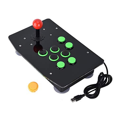 CAGUYLONA USB Arcade Fighting Game Console Joystick, No Delay Controller for PC Computer Games, 8 - Metal Joystick with Spherical Handle, Plug and Play Arcade Stick for Rocker GOTVG A