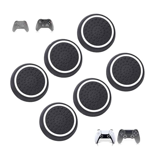 6 Pcs Silicone Thumb Grip Caps,Replacement Thumb Grips | for PS3/PS4/PS5/XBOXONE 360 Controllers