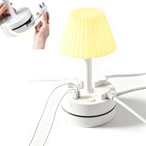 3-Outlet Power Strip with USB-A & USB-C Charging Ports,Built-In Desk Lamp