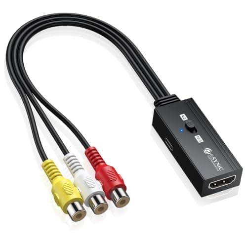 eSynic 1080P@60hz RCA to HDMI Converter 4:3/16:9 Switch Support NTSC/PAL