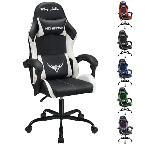 play haha Ergonomic Gaming Chair for Adults,High-Back Racing Style,150kg Capacity,High Density Foam,Faux leather,for gaming home or office use Desk chair