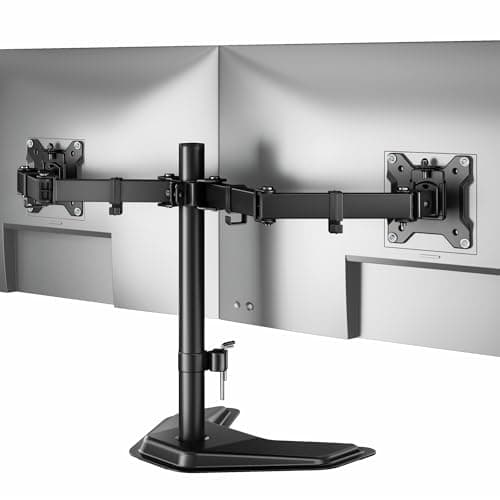monTEK Stable Freestanding Dual Monitor Stand for 17–32” Computer Screens