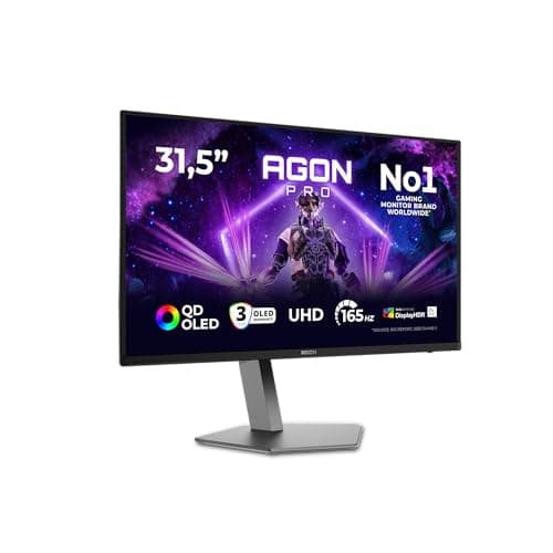 AOC AG326UD 32 inch UHD Gaming Monitor 165Hz, QD-OLED Panel, 0.03ms GtG, Adaptive Sync, HDR400 TrueBlack, G-Sync Comp., Height Adjustment, Speakers, (3840x2160 HDMI 2x 2.1 DP 1x 1.4 USB Hub) Black