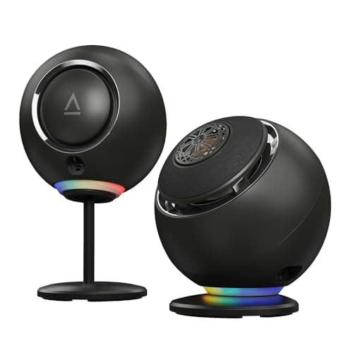 CREATIVE Pebble Nova Premium 2.0 USB-C Computer Speakers with Bluetooth 5.3 and Customizable RGB Lighting, USB Audio, Headset Port, for PC and Mac (Black)