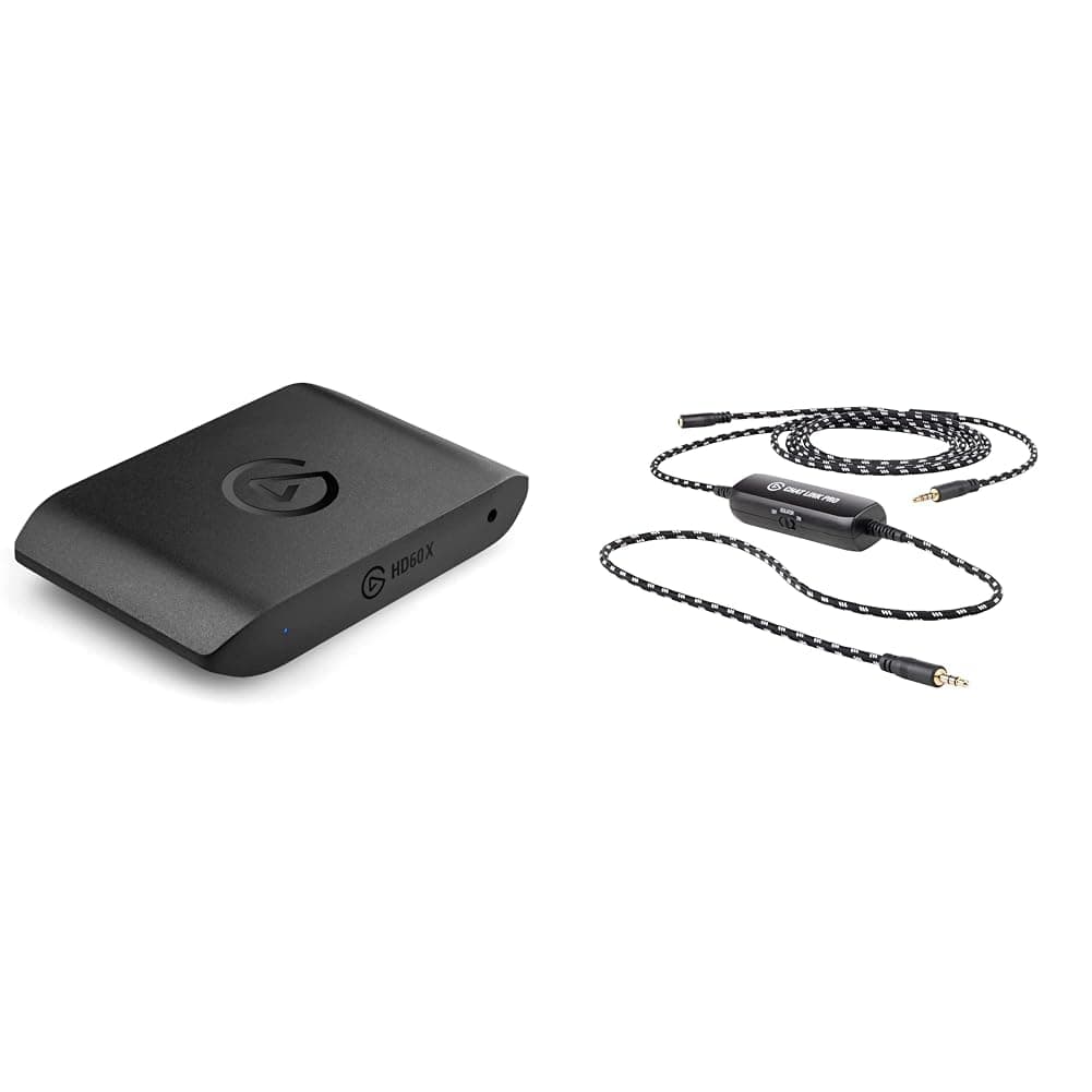 Elgato HD60 X + Chat Link Pro, Stream and record in 1080p60 HDR10 or 4K30, Capture Voice Chat, Gameplay Sound on PS5, PS4/Pro, Xbox Series X/S, Xbox One X/S, in OBS and more, works with PC and Mac