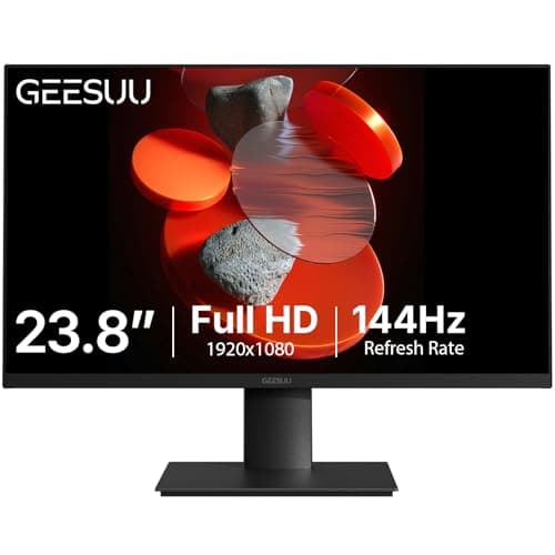 GEESUU 24 Inch FHD Monitor, Computer Screen 144Hz, 5ms MPRT, Adaptive Sync