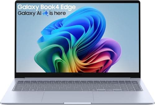 Samsung Galaxy Book4 Edge Copilot+ Laptop, 15.6" Display, Qualcomm Snapdragon X Processor, 16GB RAM, 512GB Storage, Aluminium Sapphire Blue