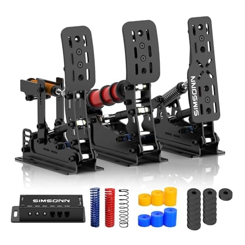 SIMSONN Black Plus X Racing Simulator Hydraulic Pedal Sim Racing Pedals for PC (Plus X Black P3-H3)