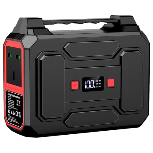 Powkey 100W Portable Power Station 97.68Wh/ 27000mAh,Outdoors,Red