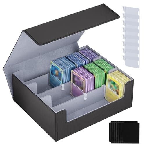 Card Deck Box, Trading Card Storage Box for 2400 Cards,Leather Card Holders