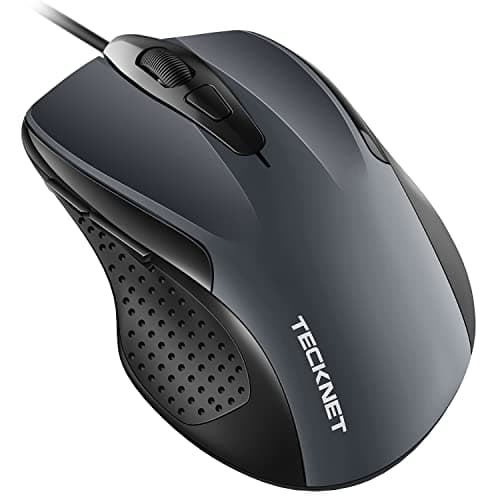 TECKNET USB Wired Mouse,6400 DPI Optical,6-Button Ergonomic Computer Mouse