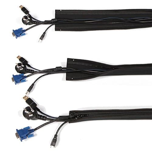 Cable Management Sleeve with Zipper Wrap Wire Hider Cover Organizer DIY Neoprene