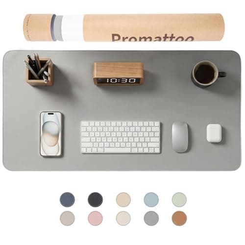 PROMATTOO Large Non-Slip Desk Mat, Waterproof Vegan Leather Desk Pad & Mouse Mat, Extended Desk Protector for Laptop, Office & Home, Smooth Writing Surface with Premium Tube Packaging (80 x 40 cm)