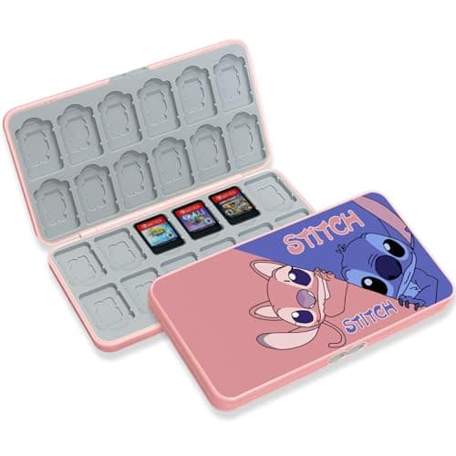doepeBAE Switch Game Card Case Compatible with Nintendo Switch,Game Card Storage Holder,New Portable Thin Card Protection Case with 24 Game Card Slots and 24 TF Card Slots (24Z Pink)