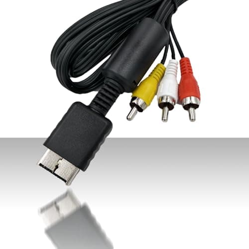 FENGRUI 1.8M/6Ft AV Cable for PS1 PS2 PS3,Audio and Video RCA Cable