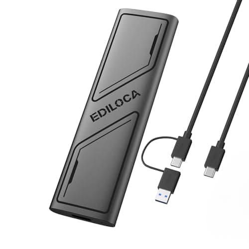 Ediloca EP1000 2TB Portable External SSD, External Solid State Drives Up to 1000MB/s Read, Storage Expansion, Compatible with USB-C Smartphones, PC, Mac, Tablets, Sleek & Sturdy Design