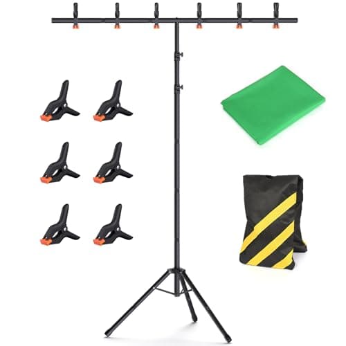 Forlogic Green Screen Backdrop Kit with Stand, 8x5.3ft Portable GreenScreen Background Stand for Streaming Video and Photography Shoots