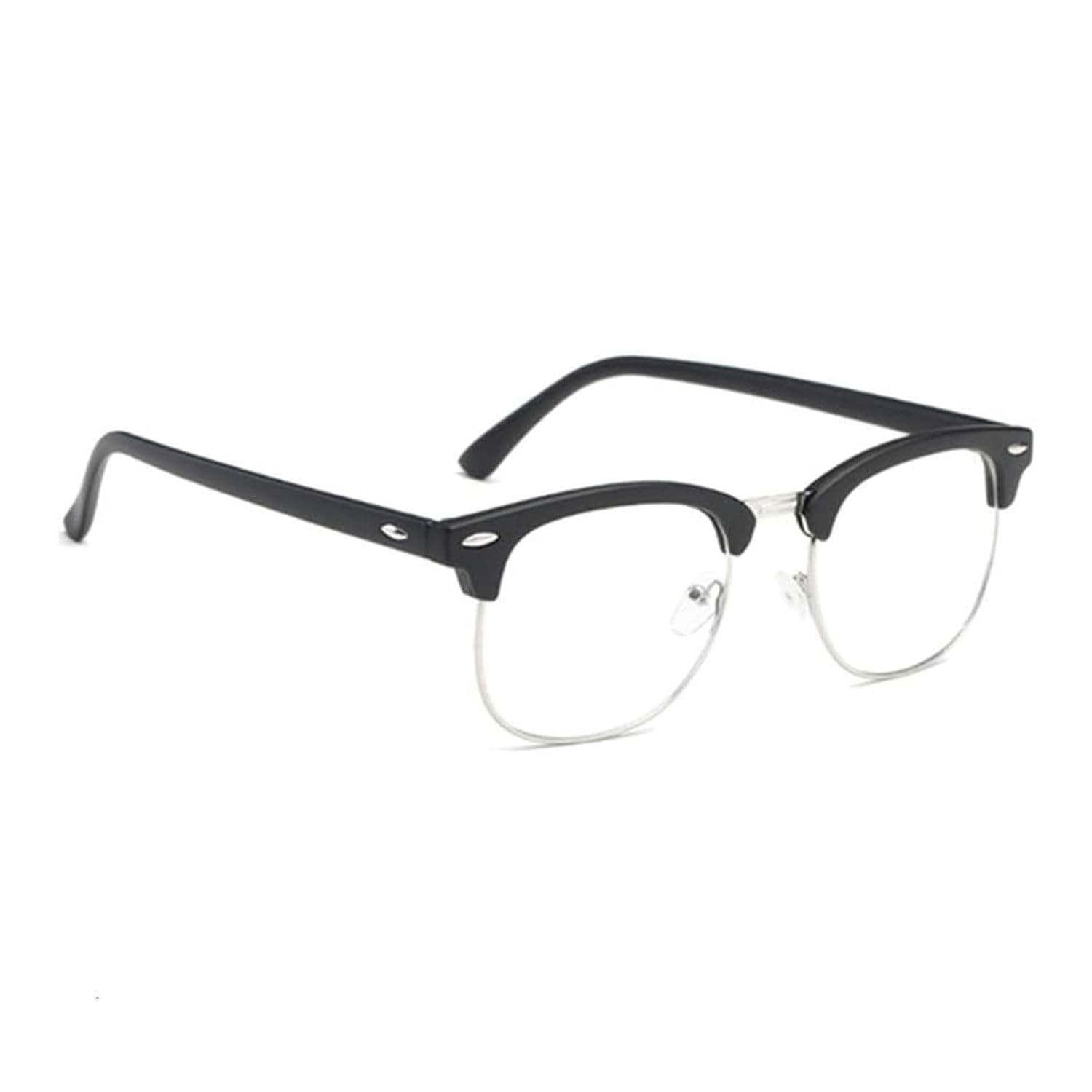Blue Light Blocking Glasses – Black Half Frame Clear Lens Glasses for Work Study and Gaming, Anti Bluelight Gaming Glasses, Non-Prescription Computer Reading Glasses, Anti UV Lightweight Eyeglasses fo