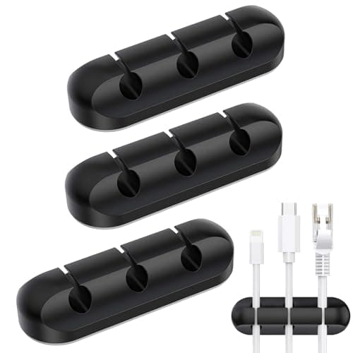 Cable Holder Clips, 3-Pack Cable Management Cord Organiser Clips Adhesive Organizer for USB Charging Cable Mouse Wire PC Office Home
