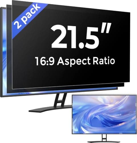 pandcliny [2 Pack] 21.5 Inch Computer Privacy Screen Filter for Monitor 16:9 Aspect Ratio, Eye Protection Anti Glare Blue Light Privacy Shield for 21.5inch, 21.5in Removable Screen Privacy Shield