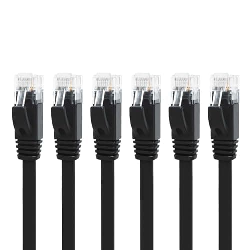 Yauhody CAT 6 Ethernet Cable 5m 6Pack, 1Gbps Network Cable 5m 6Pack, Black