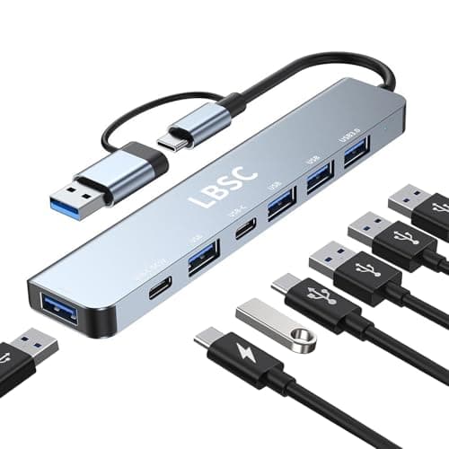 LBSC USB C Hub,7 in 1 USB Splitter Multi Port Adaptor,Usb Hub For MacBook