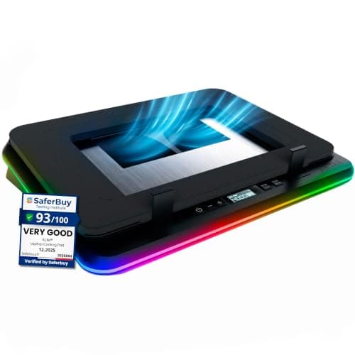 KLIM Turbofrost Gaming Laptop Cooling Pad - 4 Powerful Turbo Fans - 4 x 4000 RPM, Laptop Cooler 2 Power Modes USB-C/DC, Dynamic RGB, 4-Ports USB, Sealed Foam for Fast Cooling - Up to 17in