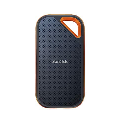 SanDisk 1TB Extreme PRO Portable SSD - Up to 2000MB/s Read Speeds - Black | External SSD, USB-C, Water & Dust Resistant, Up to 3M Drop Protection, 256 bit AES Encryption, Ideal for PC, Mac, Consoles