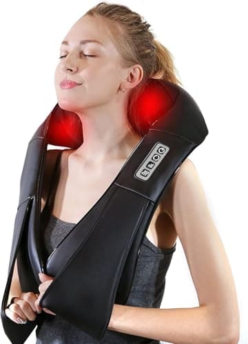 AERLANG Neck Massager,Portable Shiatsu Neck and Shouder Massager,Neck Back Massager with Heat Shoulder Massager Deep Tissue Kneading for Pain Relief Gifts for Women/Men/Mom/Dad(NOT Cordless)