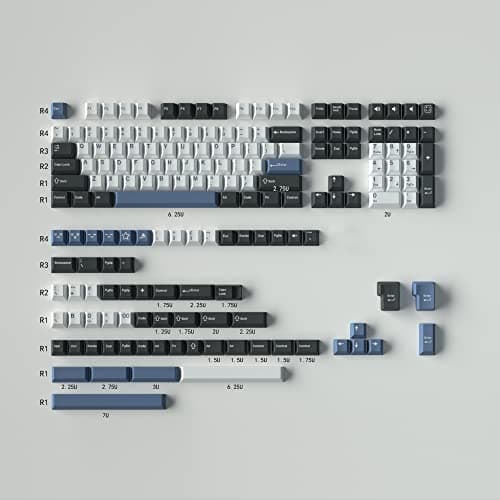 Arctic Blue White Keycaps Full Set 173 Keys Cherry Profile Doubleshot Custom Keycaps for Cherry MX Gateron Box Switches Mechanical Keyboards