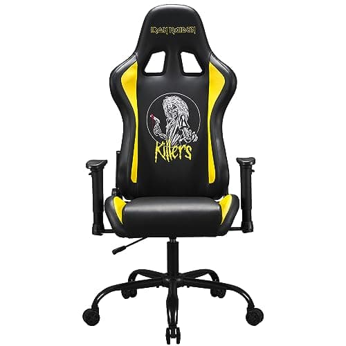 Subsonic Iron Maiden Gaming Office Chair Pro Killers Official Licence Adult | Official Iron Maiden Killers adult & teen gamer chair — 8cm HD foam, 120kg, 135° reclining & 3D adjustable armrests.