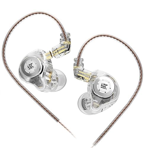 keephifi KZ EDX PRO In Ear Monitors, IEM Earphones 1DD New 10mm Dynamic Driver, Stereo HIFI Deep Bass Sound Gaming Earbuds, 3.5mm Jack Wired Earphones, In Ear Headphones for Musicians (White, No Mic)