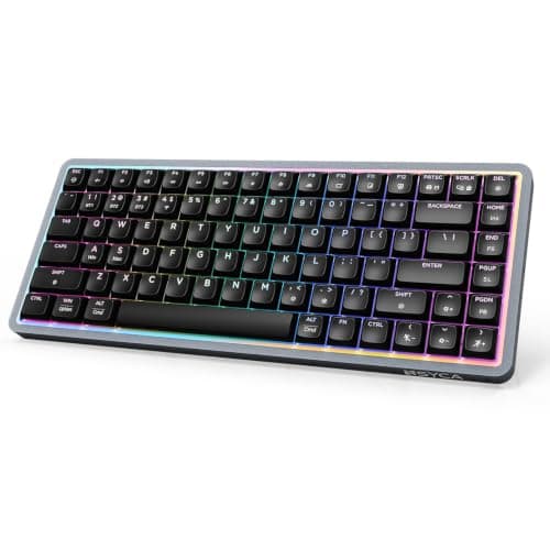 NSYCA Air75 Low Profile Wireless Mechanical Keyboard – 75% Aluminum Frame, Hot Swappable PBT Keycaps, RGB Backlit, Bluetooth/2.4GHz/USB-C, Gaming Keyboard with Web Driver for Mac & Windows (Black)
