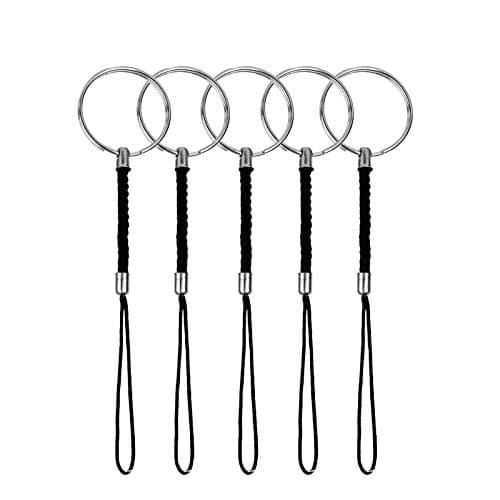 ENUODA 5 Pack Hand Wrist Strap Lanyard Nylon Metal Keychain for USB Sticks, Cameras, Keys & More Portable Items