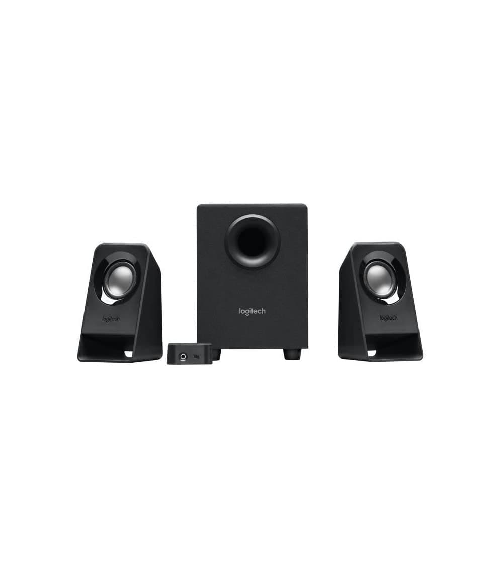 Logitech Z213 Compact PC Multimedia 2.1 Speaker System with Subwoofer, 14 W, Control Pad, 3.5mm Audio Input, Headphone Jack, EU Plug, Computer/TV/Smartphone/Tablet/Music Player - Black | 14 W, Control Pad, 3.5mm Audio Input, Headphone Jack, EU Plug, Computer/TV/Smartphone/Tablet/Music Player - Black