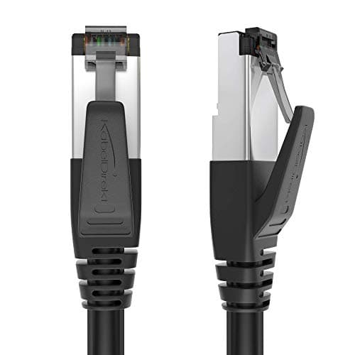 KabelDirekt – CAT8 Ethernet cable 40Gbps – 0.5m | CAT8.1, ideal for Gaming/PS5/Xbox/Switch, RJ45 plug, black