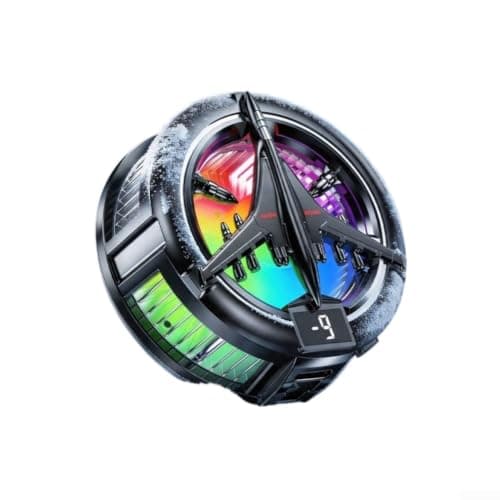 Linhexis RGB Magnetic Phone Cooler with Adjustable Clip, Semiconductor Cooling Fan for Gaming Live Stream, Compact ABS Heat Sink(Black LCD)