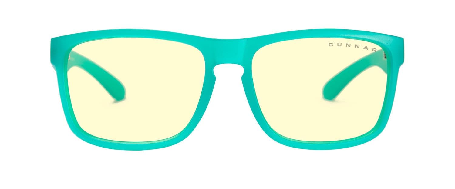 Gunnar Bluelight Blocking Glasses - Intercept - POP Emerald - Amber | Computer / Gaming glasses - Intercept - POP Emerald - Amber - 65% blue light & 100% UV blocking - Patented technology