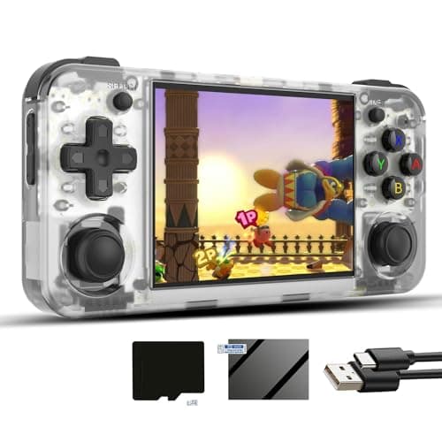 RG35XX H Linux Retro Handheld Game Console 35xx H with a 64G Card Pre-Loaded 6900 Games,RG35XXH 3.5'' IPS Screen Supports 5G WiFi Bluetooth HD and TV Output (RG35XX H-White-NEW)