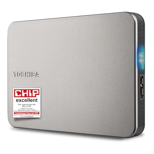 Toshiba Canvio Flex 1TB – Portable 2.5’’ External Hard Drive (HDD) for Mac, Windows PC, Smartphone and Tablet Use, Compatible with Most USB-C and USB-A Devices, Warm Silver (HDTX210ESCAA)