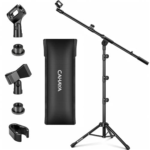 CAHAYA Tripod Boom Sheet Microphone Stand Metal Portable with Carrying Bag, for Performance Singing Speech Wedding Stage and Outdoor CMC0239