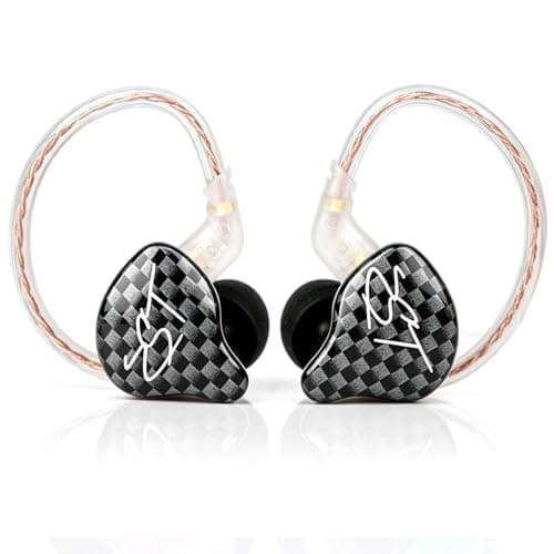 Yinyoo KZ ZST Hifi Iems 1BA+1DD in Ear Monitors Hybrid Divers Wired Earbuds Gaming (Black, No mic)