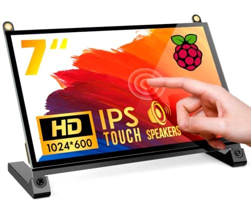 ROADOM 7" Touchscreen Monitor, 1024x600 IPS Raspberry Pi Screen, HDMI