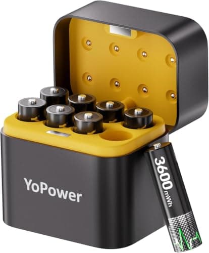 YoPower 1.5V Rechargeable AA Batteries Lithium with Charger