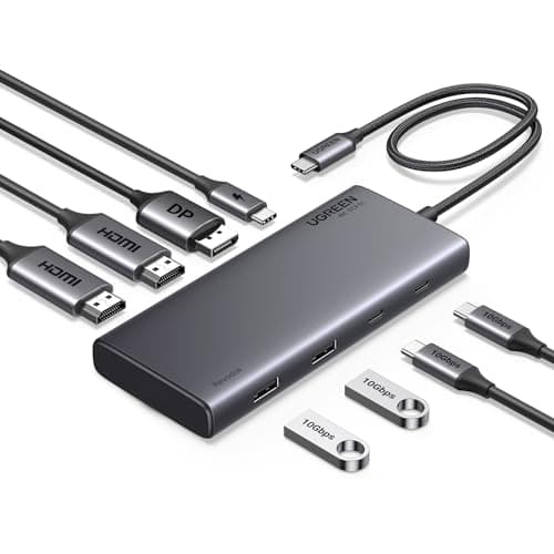 UGREEN Docking Station, Triple Display with 2x 4K HDMI and 1x DP USB C Hub