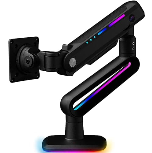 Invision VORTEX Gaming Monitor Arm for 27-57 Inch Screens | Curved & UltraWide | 5v USB Powered | 14 Mode RGB Integrated LED Lights | 3-18kg MAX (VR200)