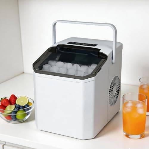 Sulwena Ice Maker Countertop Ice Machine, 14KG in 24H, Ice Ready in 6-8 Mins, 2 Bullet Sizes, Portable Self-Cleaning Ice Cube Maker Machine with Scoop & Basket for Home/Kitchen/Office/Bar