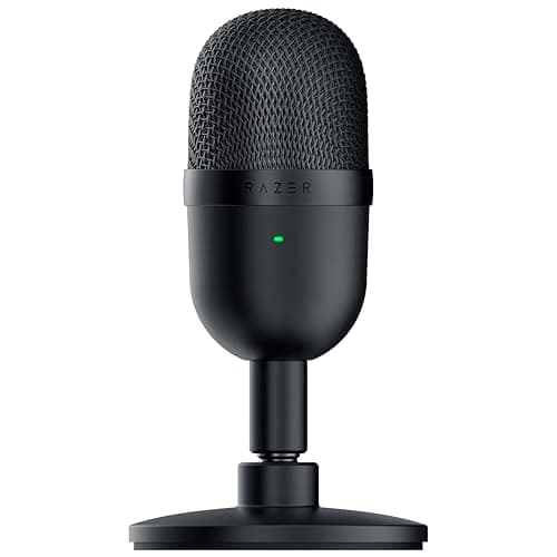Razer Seiren Mini - USB Condenser Microphone for Streaming (Compact with Supercardioid Polar Pattern, Tiltable Stand, Integrated Shock Absorber) Black : Razer