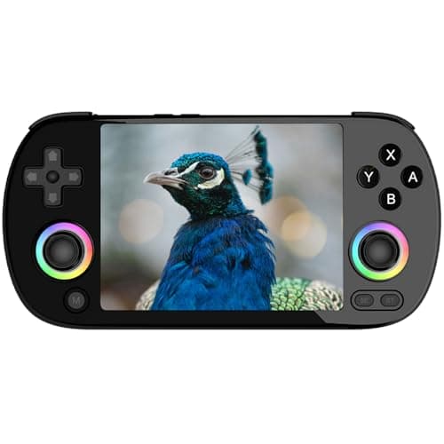 RG40XX H Handheld Game Console rg40xxh Retro Gaming Console 4.0'' IPS Screen with 64G TF Card Pre-Installed Games Linux 64-bit System Supports 5G WiFi Bluetooth HDMI and TV Output RG40XX Black