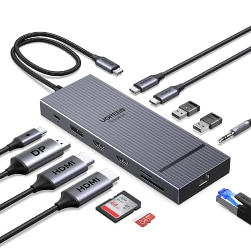 UGREEN Laptop Docking Station 12-in-1 Triple Display, 2HDMI+DP USB C Hub